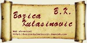 Božica Kulašinović vizit kartica